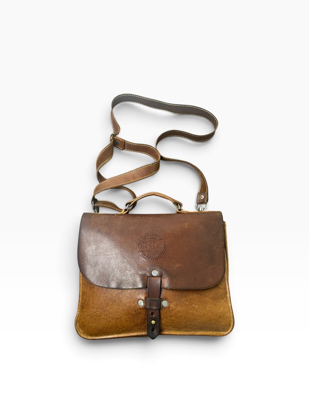 Freedom of Movement FOM Brown Genuine Leather Satchel Crossbody Top Handle Bag